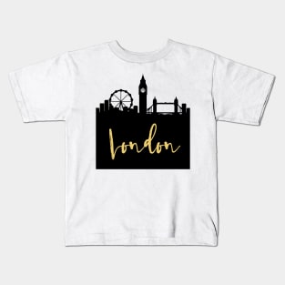 LONDON ENGLAND DESIGNER SILHOUETTE SKYLINE ART Kids T-Shirt